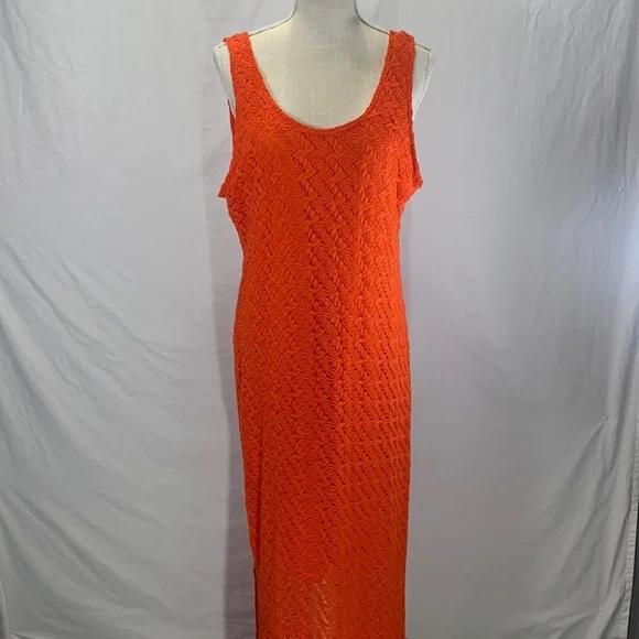 chinese dress ladies Crochet Maxi Tank Dress with Cut Outs by Elan main image 0
